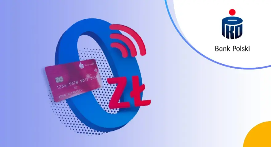Karta PKO BP 500+ z symbolem złotówki i sygnałem Wi-Fi.