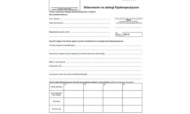 Skierowanie na rehabilitację NFZ: wzór, ważność, jak je zrealizować?