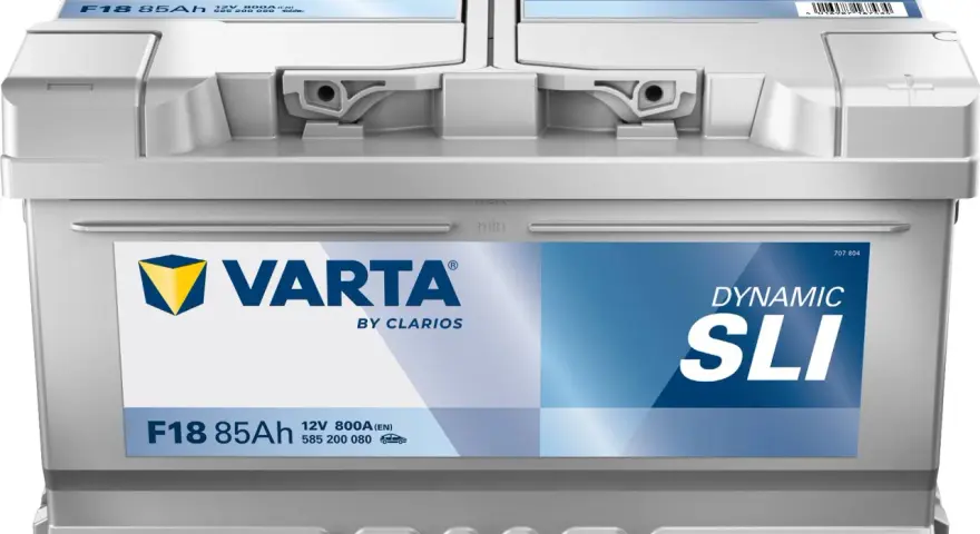 Zwei Varta Autobatterien, Modell F18 85Ah, 12V 800A. Informiere dich, was kostet eine Autobatterie dieses Typs.