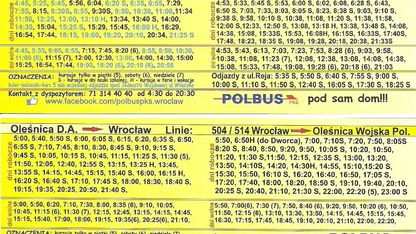 Polbus rozkład jazdy Sobótka Wrocław – sprawdź godziny odjazdów