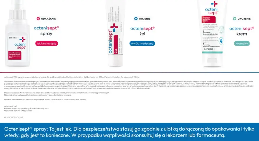 Octenisept spray, żel i krem: jak szybko zagoić ranę na twarzy. Produkty do dezynfekcji i pielęgnacji ran.