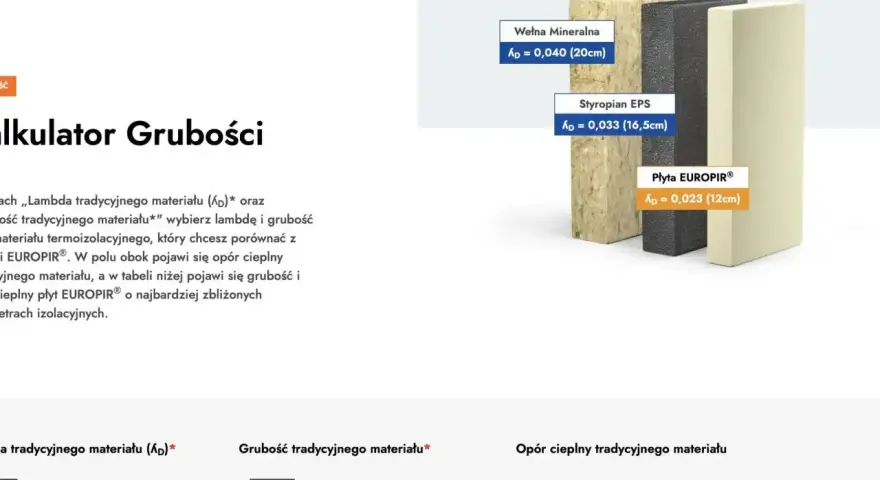 Porównanie materiałów izolacyjnych: wełna mineralna, styropian EPS i płyta EUROPIR®. Jaki styropian na podłogę wybrać? Kalkulator grubości pomoże.