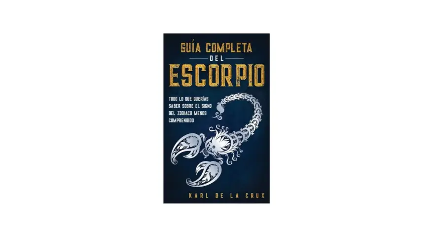 Guía completa del Escorpio, con un escorpión plateado y el texto "Ascendente Escorpio".