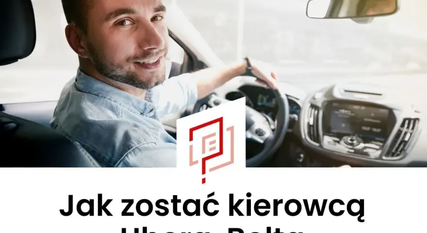 Uśmiechnięty mężczyzna za kierownicą samochodu. Dowiedz się, jak zostać kierowcą Ubera i zacząć zarabiać.