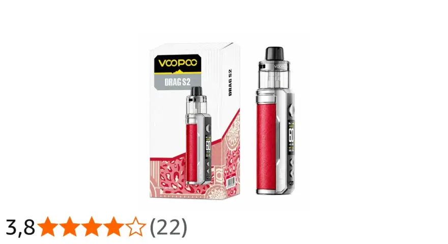 El kit Voopoo Drag S2 rojo, con su diseño elegante y potente, listo para ofrecer una experiencia de vapeo excepcional.