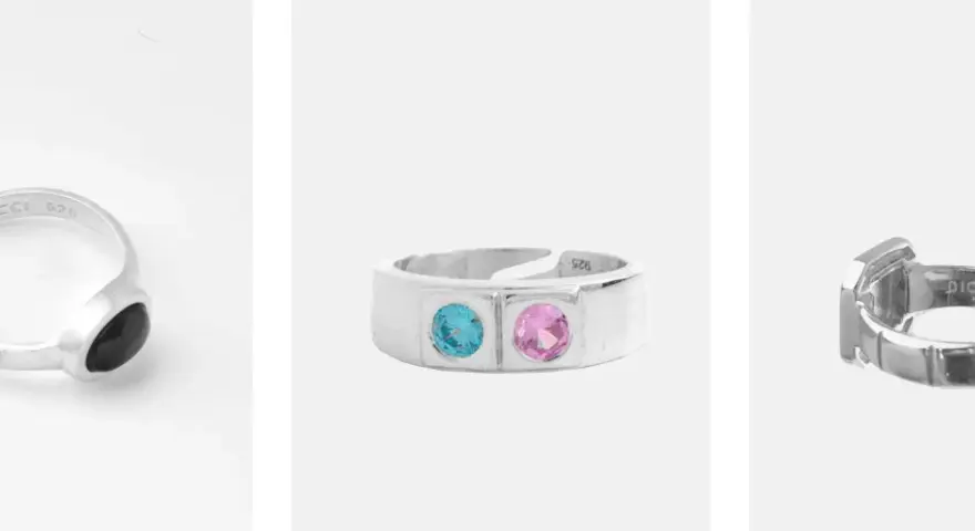 Anelli in argento 925 con pietre colorate. Impara a capire se è argento osservando i marchi.