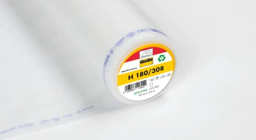 Rouleau de molleton thermocollant Vlieseline H 180/308, idéal pour entoiler un tissu et lui donner tenue et structure.