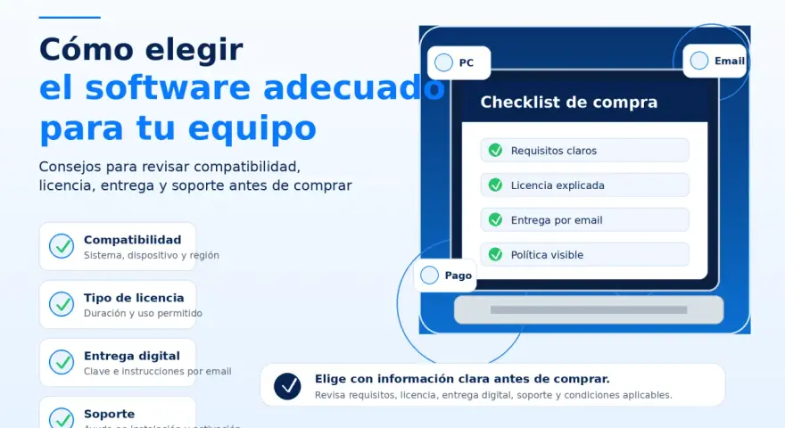 Guía para elegir el **software** **sii** adecuado: revisa compatibilidad, licencia, entrega y soporte. Checklist de compra con requisitos claros, licencia explicada y entrega por email.