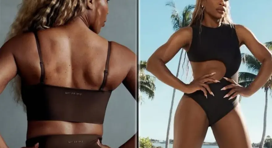 Serena Williams, mostrando su físico atlético. Su serena williams peso y altura son un testimonio de su dedicación.