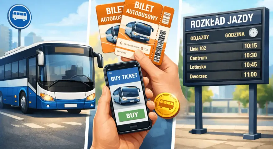 Sprawdź infobus rozkład jazdy na tablicy lub kup bilet przez aplikację.