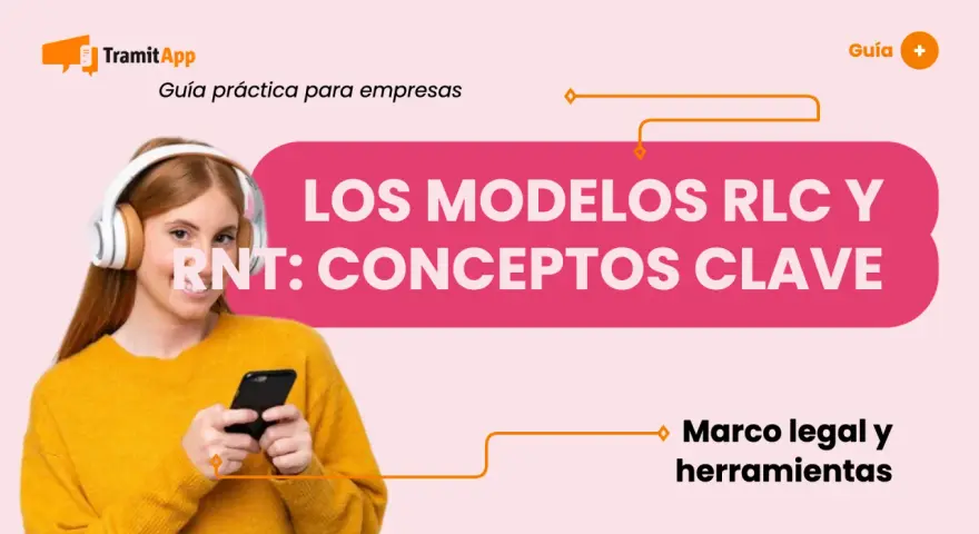 Chica con auriculares y móvil, aprendiendo sobre los modelos RLC y RNT. Guía práctica para empresas.
