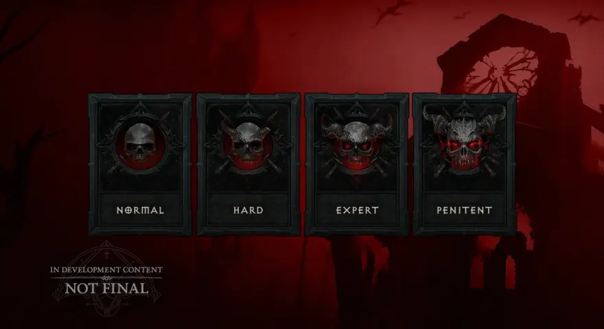Diablo 4 poziomy trudności: Normal, Hard, Expert, Penitent. Wybierz swój poziom wyzwania w Sanktuarium.