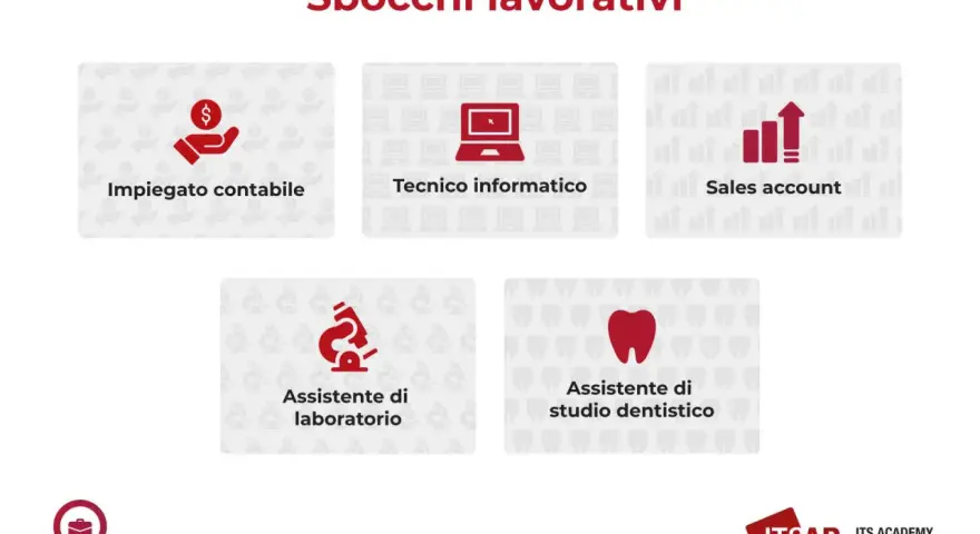 Sbocchi lavorativi per il liceo scienze applicate: contabile, tecnico informatico, sales account, assistente di laboratorio e studio dentistico.