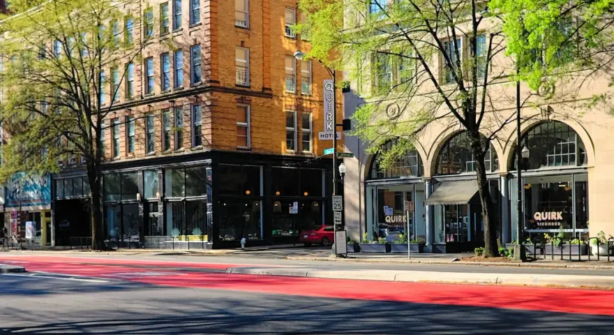 Quirk Hotel and shops in Richmond, Virginia, offer a vibrant urban experience.