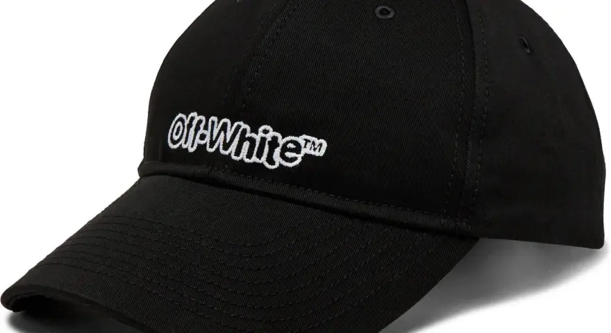Czarna czapka z daszkiem z białym, wyhaftowanym logo "Off-White".
