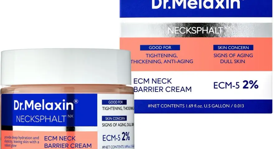 Krem do szyi Dr.Melaxin z ECM-5 2% dla ujędrnienia i odmłodzenia skóry.