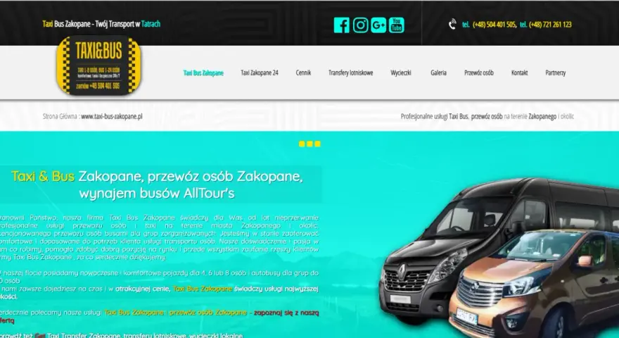 Profesjonalne usługi Taxi Bus Zakopane, przewóz osób i wynajem busów w Tatrach. Komfortowo i bezpiecznie.