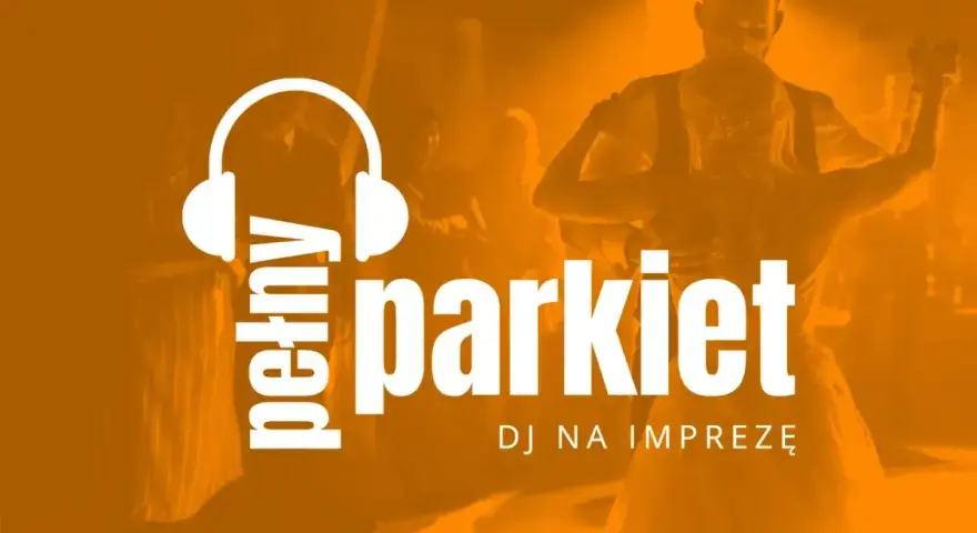 DJ na imprezę, który zapewni hity do tańca na parkiecie. Para tańczy w tle.
