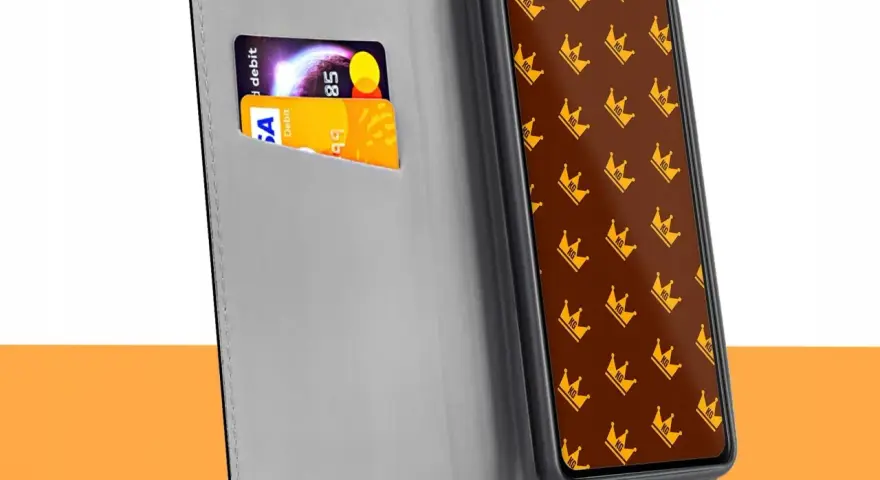 Eleganckie etui portfelowe z motywem korony dla Xiaomi Mi 11 Lite, z miejscem na karty.
