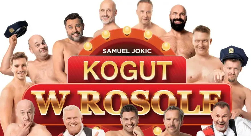 Siedmiu mężczyzn, jak na "serca na odwyku", w komediowym spektaklu "Kogut w rosole".