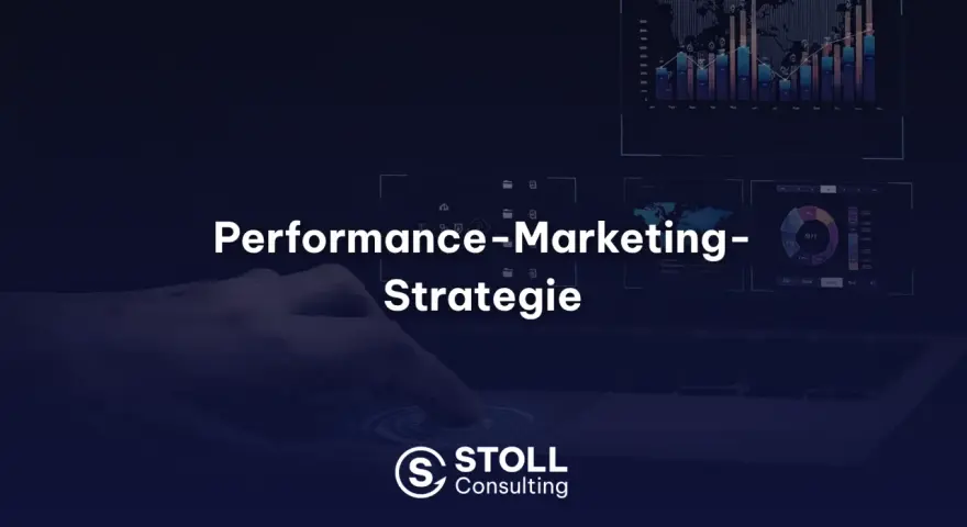 Digitale Strategie: Performance Marketing für messbaren Erfolg. Ein Finger tippt auf einen Touchscreen mit Diagrammen.