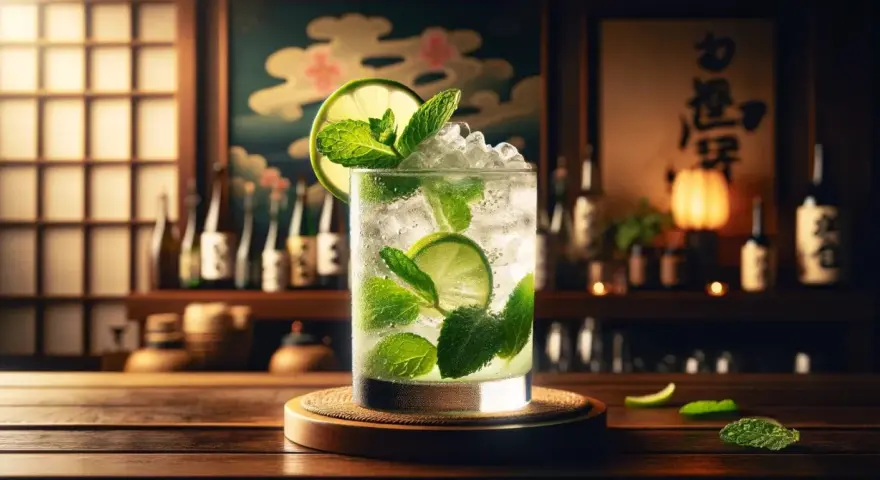 Orzeźwiający drink z limonką i miętą, jakby stworzony z wina z ryżu martini. Idealny na letnie wieczory w klimatycznym barze.