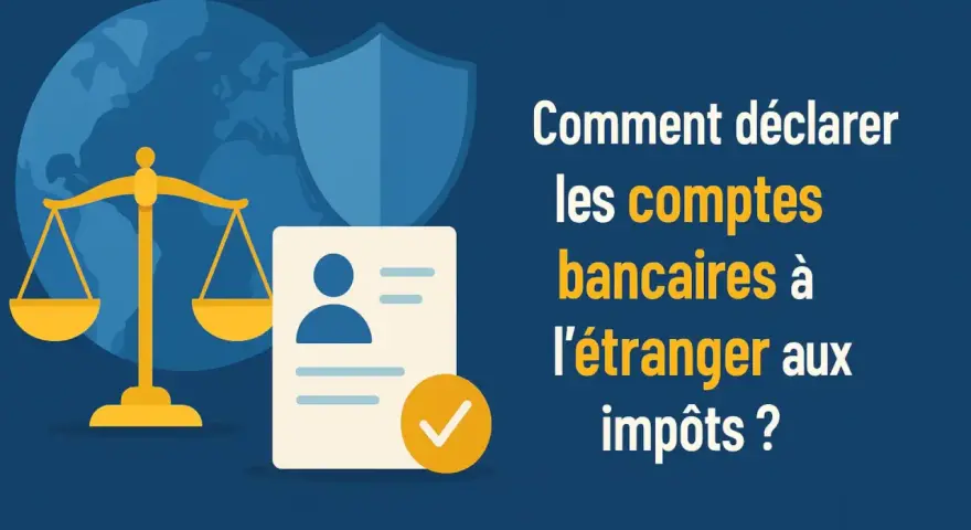 Balance de justice, carte d'identité et globe terrestre symbolisant la déclaration compte etranger aux impôts.