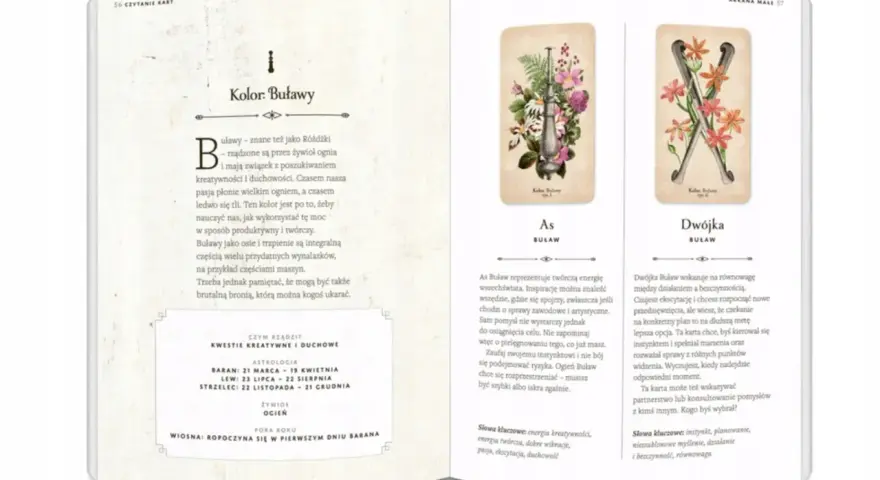 Kolor Buławy w tarocie symbolizuje ogień, kreatywność i duchowość. Czy tarot jest bezpieczny? Tak, jeśli używasz go mądrze, jak narzędzia do rozwoju.