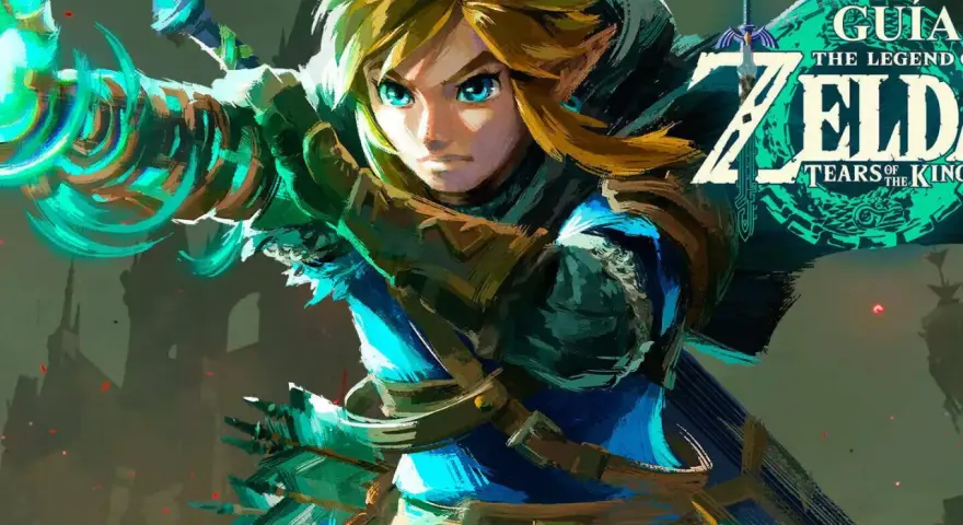 Link, con su arco brillante, listo para la aventura. Guía Zelda Tears of the Kingdom.