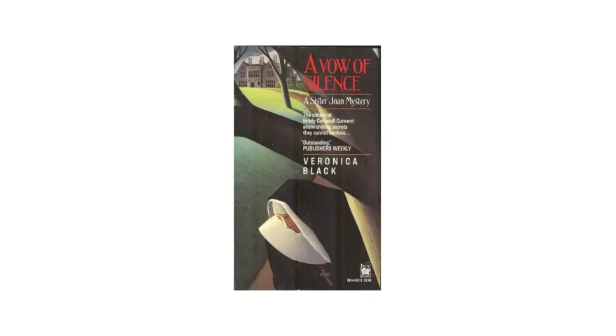 Book cover: "A Vow of Silence" by Veronica Black. A nun in a black habit with a white wimple. The story explores how long do monks take a vow of silence.
