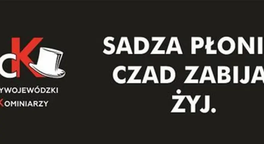 Logo MCK Międzywojewódzki Cech Kominiarzy. Napis: Sadza płonie. Czad zabija. Żyj. Przypomnienie o zagrożeniach i ustawa kominowa.