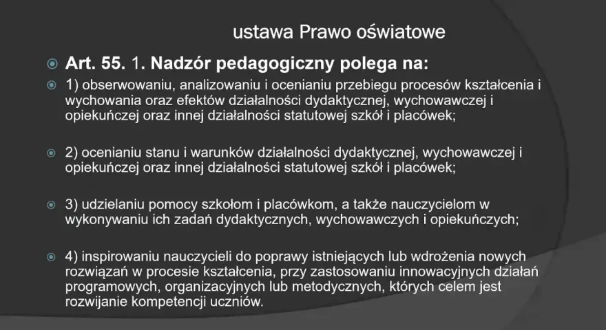 Nowy nadzór pedagogiczny to obserwacja, analiza i ocena procesów kształcenia, stanu placówek, pomoc nauczycielom i inspirowanie ich do innowacji.