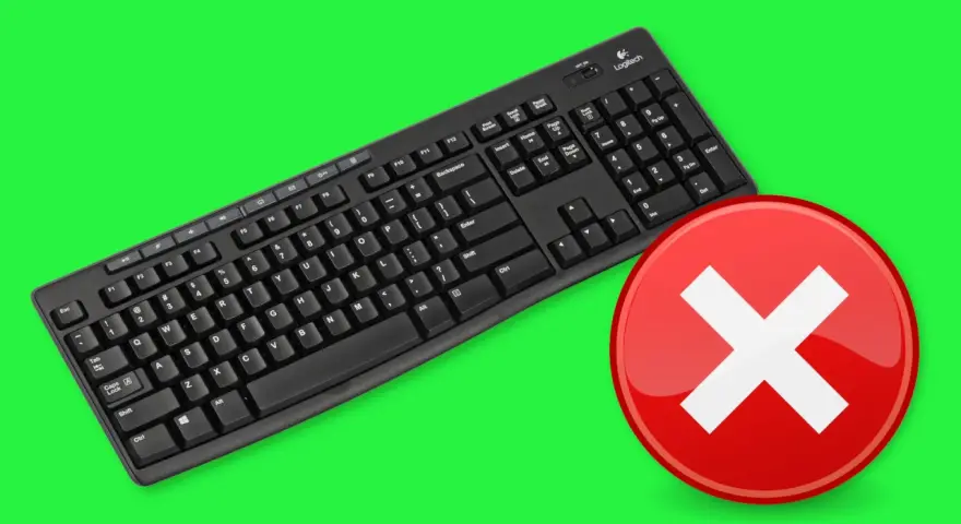 Schwarze Tastatur mit rotem X-Symbol. Die Tastatur ist gesperrt, das tastatur entsperren ist nicht möglich.