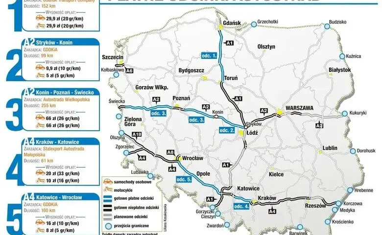 Autostrada A4: Płatne i bezpłatne odcinki, stawki i metody płatności