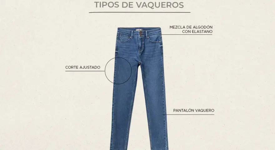 Pantalón vaquero de corte ajustado, mezcla de algodón con elastano. Vaqueros mujer que sientan bien, perfectos para cualquier ocasión.