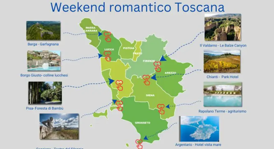 Itinerario per un tour della Toscana in 4 giorni: castelli, borghi, canyon, vigneti e mare.