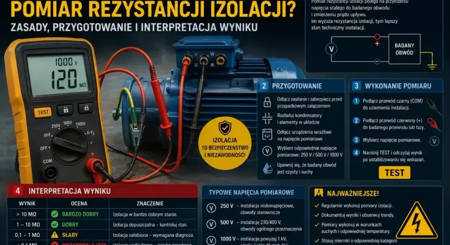 Pomiar rezystancji izolacji: jak wykonać, przygotowanie i interpretacja. Dowiedz się, co to jest rezystancja izolacji i jak ją mierzyć.