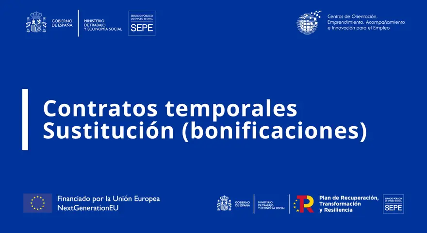 Contratos temporales de sustitución con bonificaciones. Información sobre requisitos y la bonificación para sustitución de maternidad.