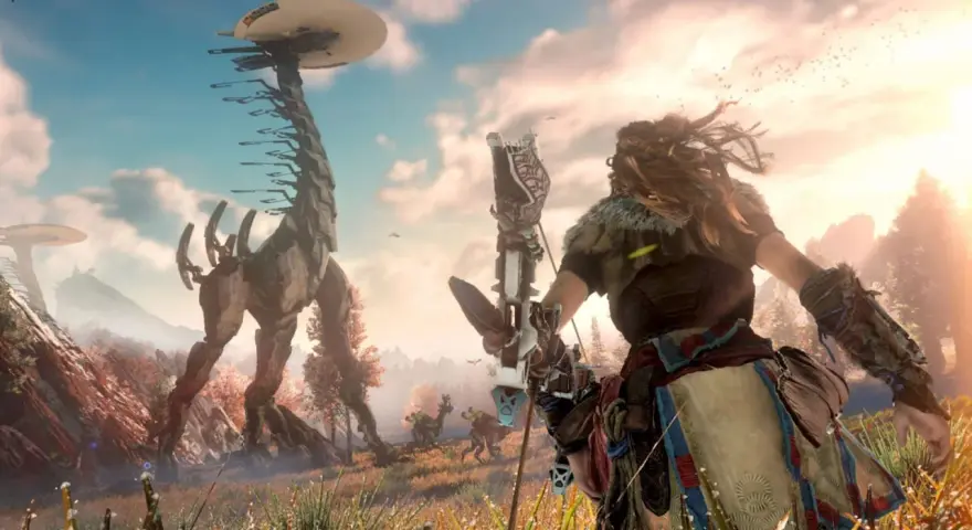 Aloy se prepara para la batalla contra un Coloso en Horizon Zero Dawn. ¡Una guía para dominar a estas bestias!