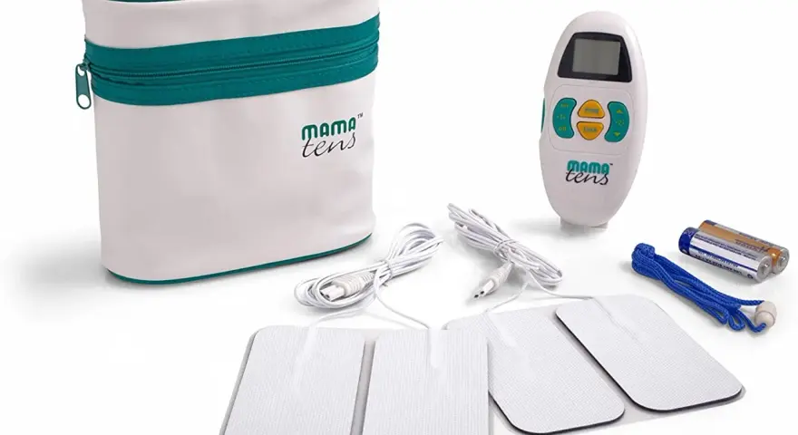 Zestaw Mama Tens do porodu: urządzenie, elektrody, baterie i etui. Pomoc w łagodzeniu bólu.