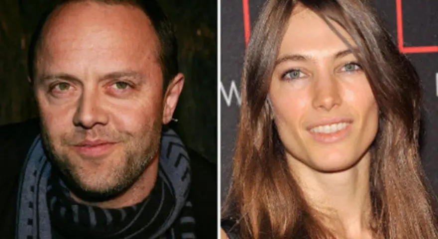 Lars Ulrich i jego żona, Jessica Miller, uśmiechają się do obiektywu.