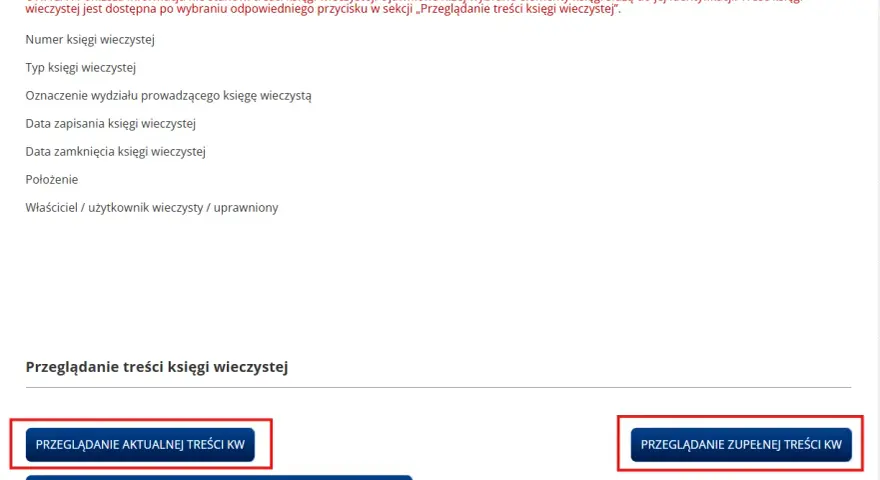 Wynik wyszukiwania księgi wieczystej. Dowiedz się, jak znaleźć numer księgi wieczystej, przeglądając jej aktualną lub zupełną treść.