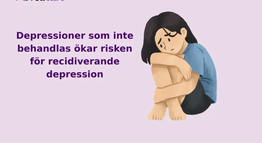 En flicka sitter hopkrupen, symboliserande hur obehandlad depression kan leda till långvarig depression och återfall.