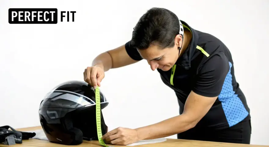 Misurare un casco per evitare il mal di testa. Un casco stretto può causare fastidio.