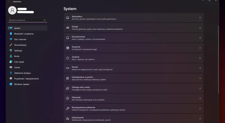 Ustawienia systemu Windows 11: sekcja "Konta" jest kluczowa, by dowiedzieć się, jak wyłączyć hasło Windows 11.