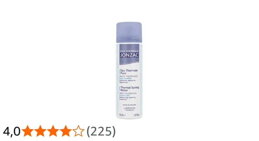 Flacon d'eau thermale JONZAC, idéal pour le visage. Découvrez les bienfaits de cette eau pour une peau hydratée et apaisée.