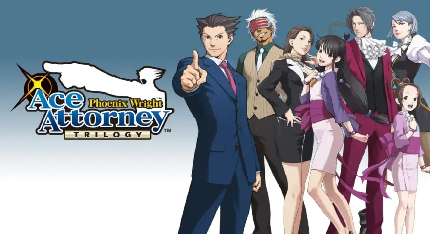 El elenco de Ace Attorney Trilogy, con Phoenix Wright listo para un nuevo caso. ¡Esperando Ace Attorney 7!