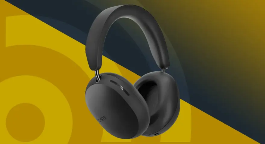 Svart Sonos-hörlur med mjuk vaddering. Dessa lila hörlurar ger en fantastisk ljudupplevelse.