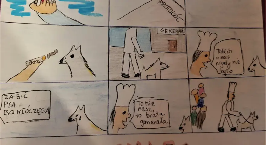 Komiks o tym, o czym może być komiks: pies generała, protokół, kucharz i pies.