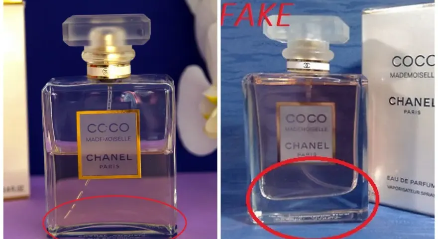 Porównanie oryginalnych perfum Chanel Coco Mademoiselle z podróbką. Zwróć uwagę na detale, by docenić oryginalność zapachu.